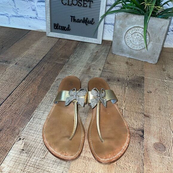 Phyllis Morgan Sandals bow embellished - Picture 1 of 10